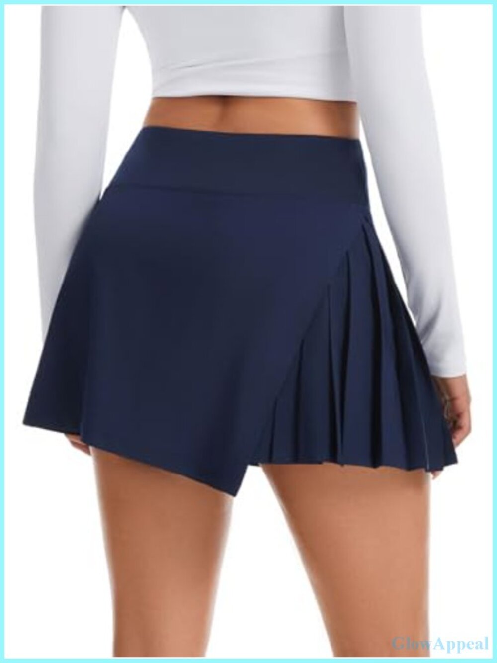 High Waisted Side Pleated Tennis Skort with Pockets